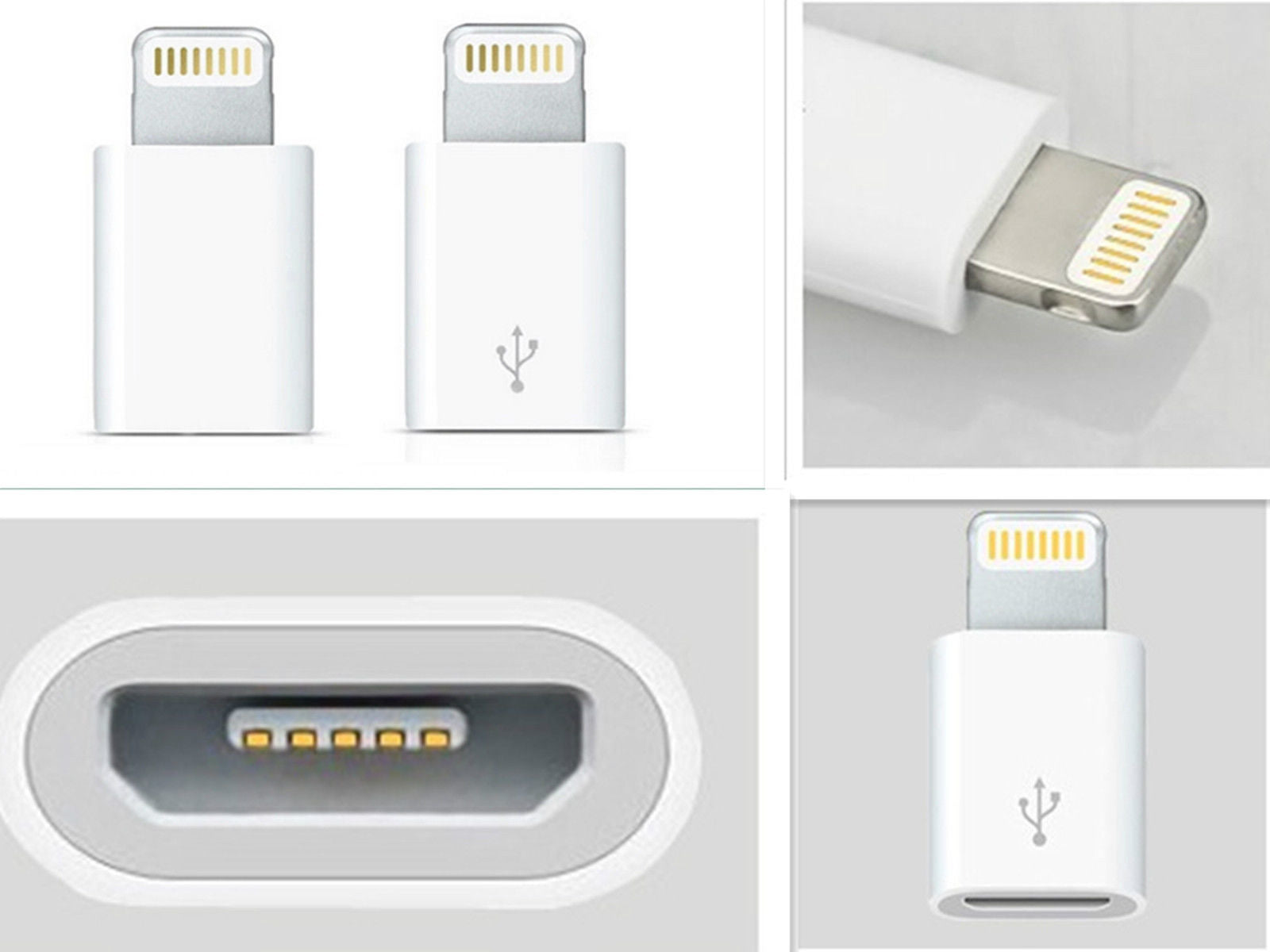 (Paquet de 2) connecteur adaptateur micro USB femelle vers Lightning mâle (Paquet de 2) connecteur adaptateur micro USB femelle vers Lightning mâle